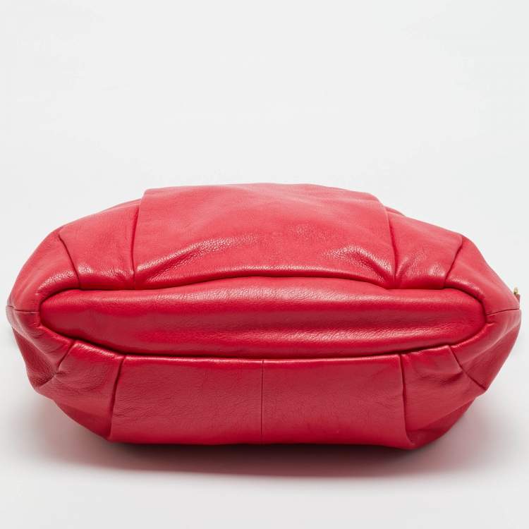 Pre Owned Coach Red Leather Madison Lindsey Satchel