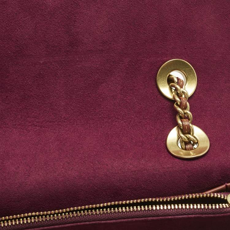 Pre Owned Coach Brown Signature Coated Canvas and Leather Parker Shoulder Bag