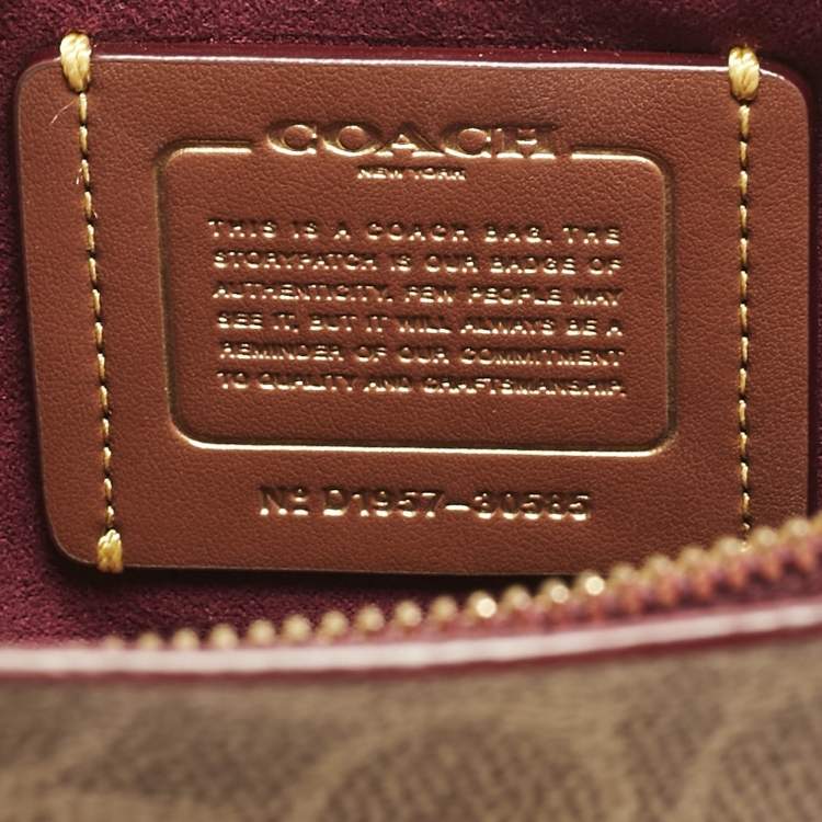 Pre Owned Coach Brown Signature Coated Canvas and Leather Parker Shoulder Bag