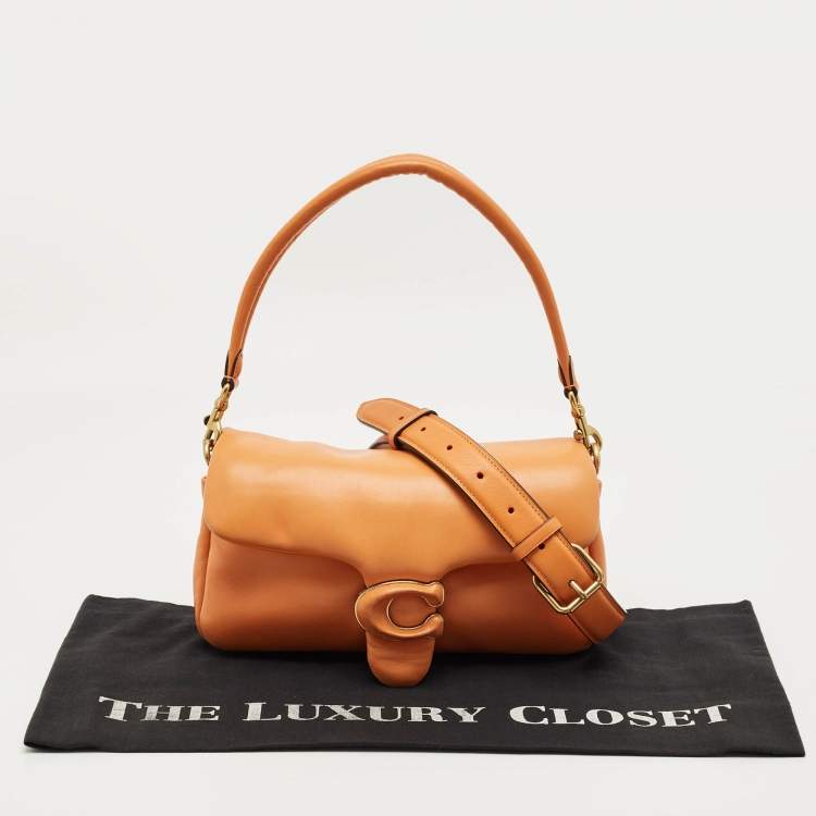 Pre Owned Coach Orange Leather Pillow Tabby 26 Shoulder Bag
