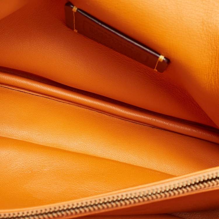 Pre Owned Coach Orange Leather Pillow Tabby 26 Shoulder Bag