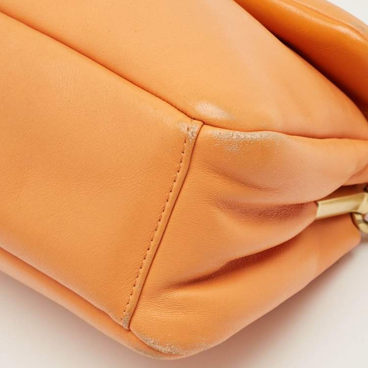 Pre Owned Coach Orange Leather Pillow Tabby 26 Shoulder Bag