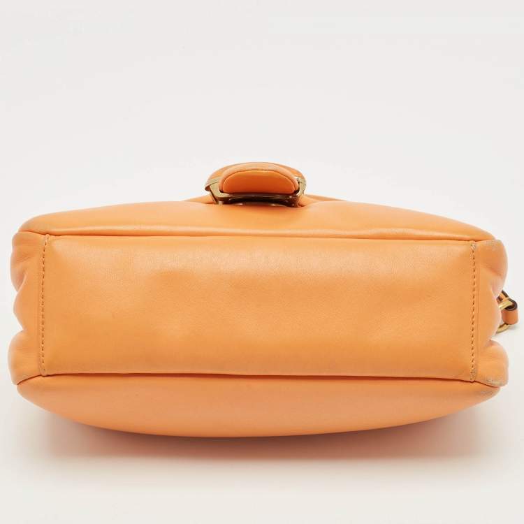 Pre Owned Coach Orange Leather Pillow Tabby 26 Shoulder Bag