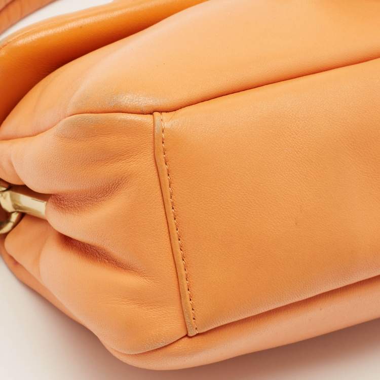 Pre Owned Coach Orange Leather Pillow Tabby 26 Shoulder Bag