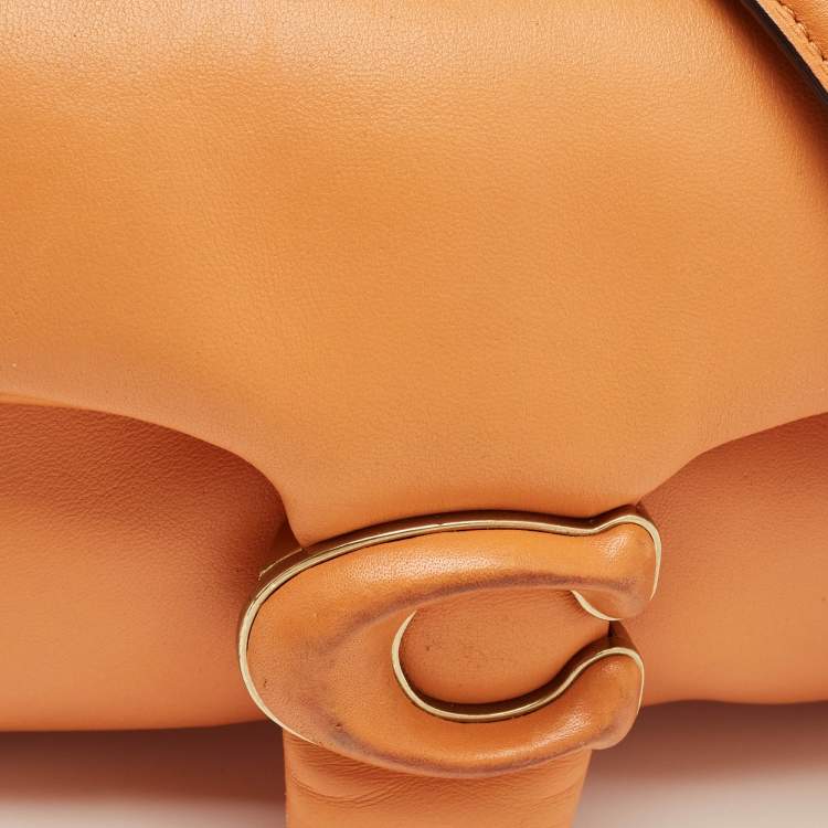 Pre Owned Coach Orange Leather Pillow Tabby 26 Shoulder Bag