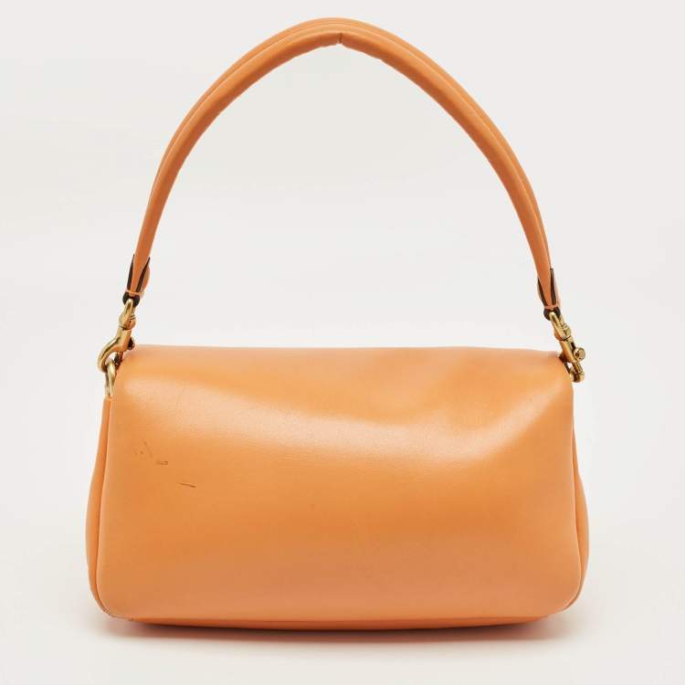 Pre Owned Coach Orange Leather Pillow Tabby 26 Shoulder Bag