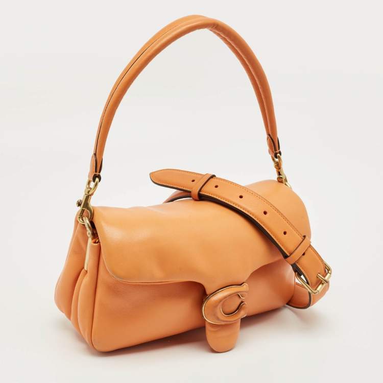 Pre Owned Coach Orange Leather Pillow Tabby 26 Shoulder Bag
