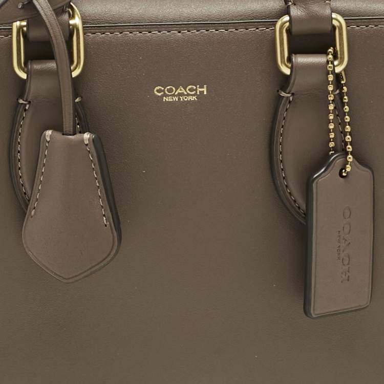 Pre Owned Coach Dark Beige Leather Bowery Satchel