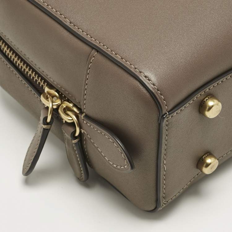 Pre Owned Coach Dark Beige Leather Bowery Satchel