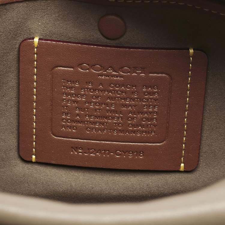 Pre Owned Coach Dark Beige Leather Bowery Satchel