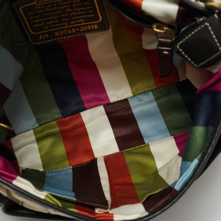 Pre Owned Coach Beige/Brown Canvas and Leather Legacy Shoulder Bag