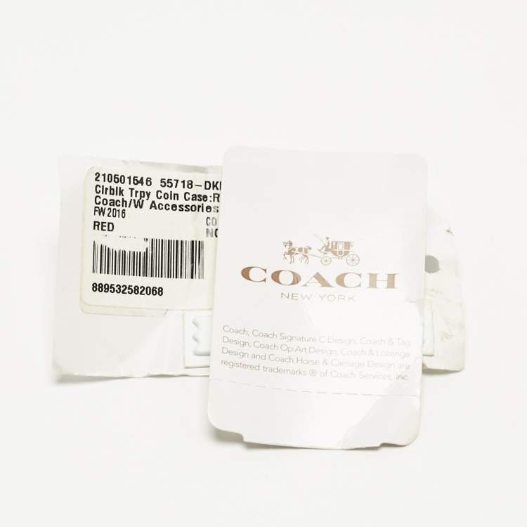 Pre Owned Coach Red/Orange Leather Tricky Triceratops Dinosaur Coin Purse