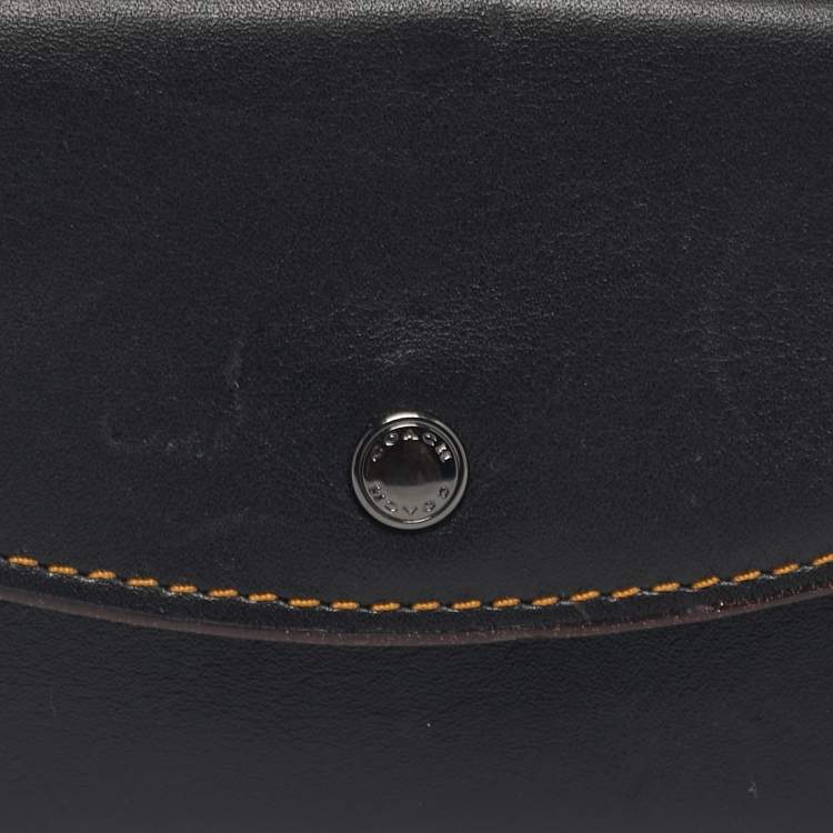 Pre Owned علبة بطاقات كوتش حافظة من الجلد الأسود إيدجستين