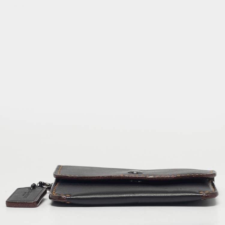 Pre Owned علبة بطاقات كوتش حافظة من الجلد الأسود إيدجستين