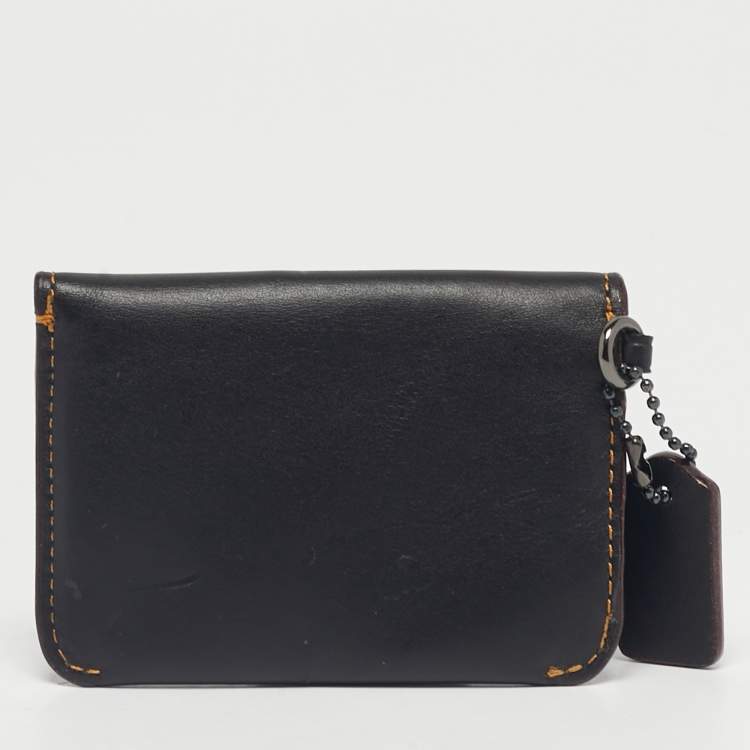 Pre Owned علبة بطاقات كوتش حافظة من الجلد الأسود إيدجستين