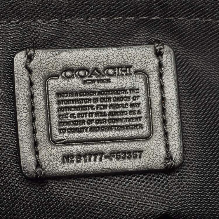 Pre Owned Coach Black Leather Journal Crossbody Bag