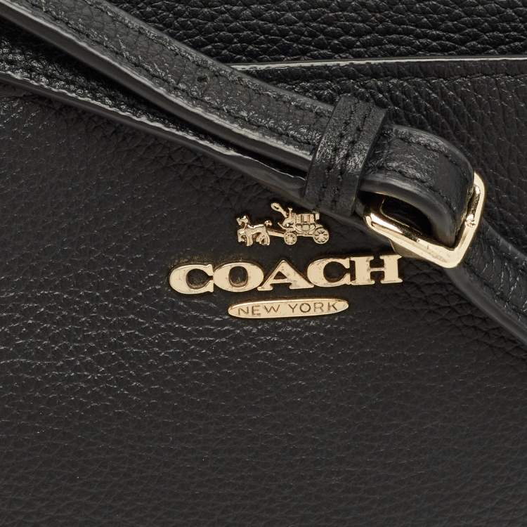Pre Owned Coach Black Leather Journal Crossbody Bag