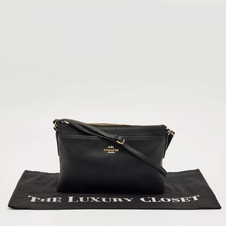 Pre Owned Coach Black Leather Journal Crossbody Bag