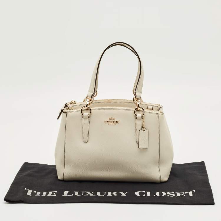 Pre Owned Coach Off White Leather Christie Carryall Satchel