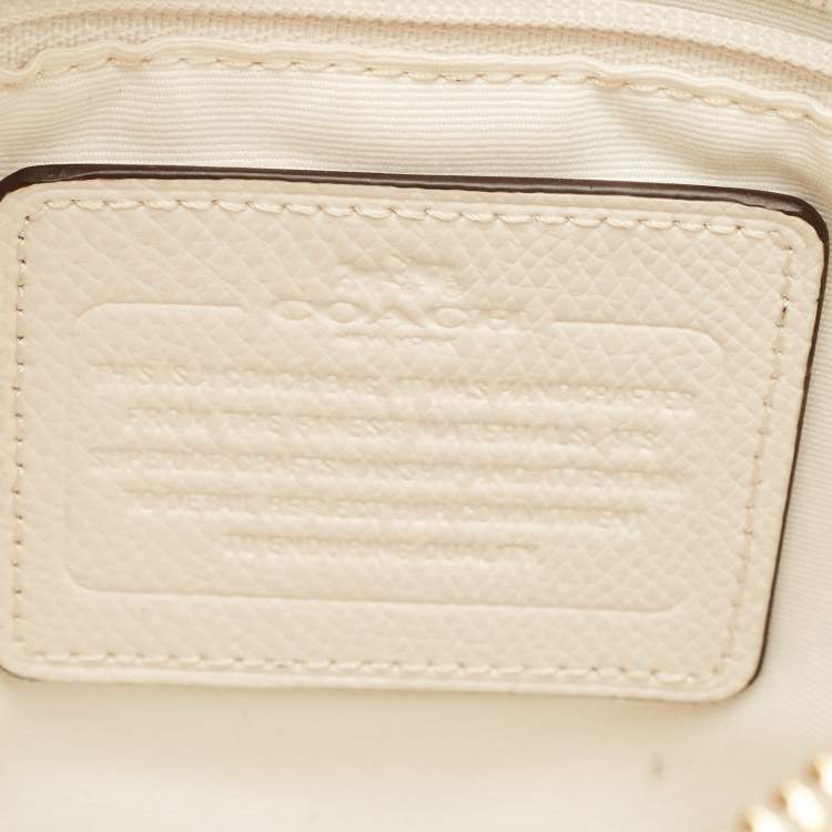 Pre Owned Coach Off White Leather Christie Carryall Satchel