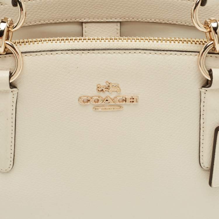 Pre Owned Coach Off White Leather Christie Carryall Satchel