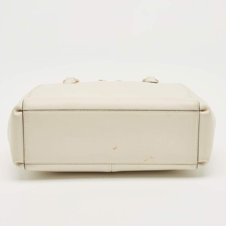 Pre Owned Coach Off White Leather Christie Carryall Satchel