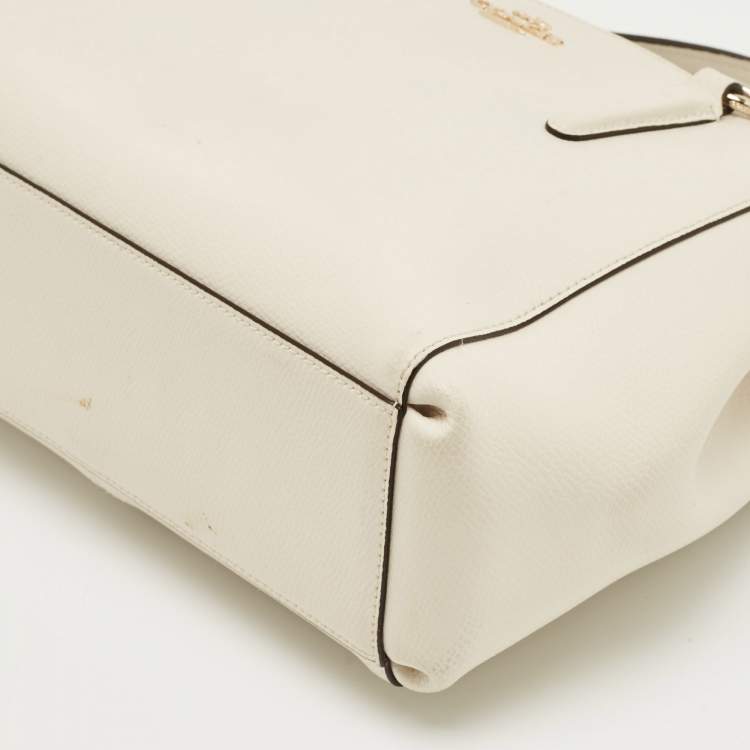 Pre Owned Coach Off White Leather Christie Carryall Satchel