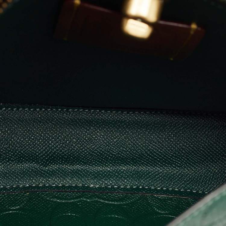 Pre Owned Coach Green Signature Embossed Leather Willow Bucket Bag