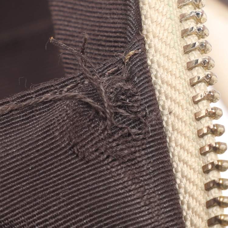 Pre Owned Coach Beige/Cream Signature Coated Canvas and Leather Mini Sierra Satchel