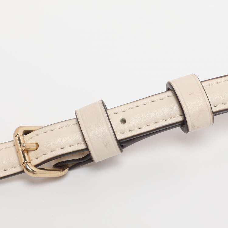 Pre Owned Coach Beige/Cream Signature Coated Canvas and Leather Mini Sierra Satchel