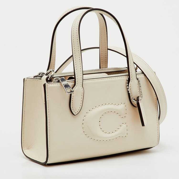 مملوكة مسبقًا Coach White Leather Mini Nina Tote