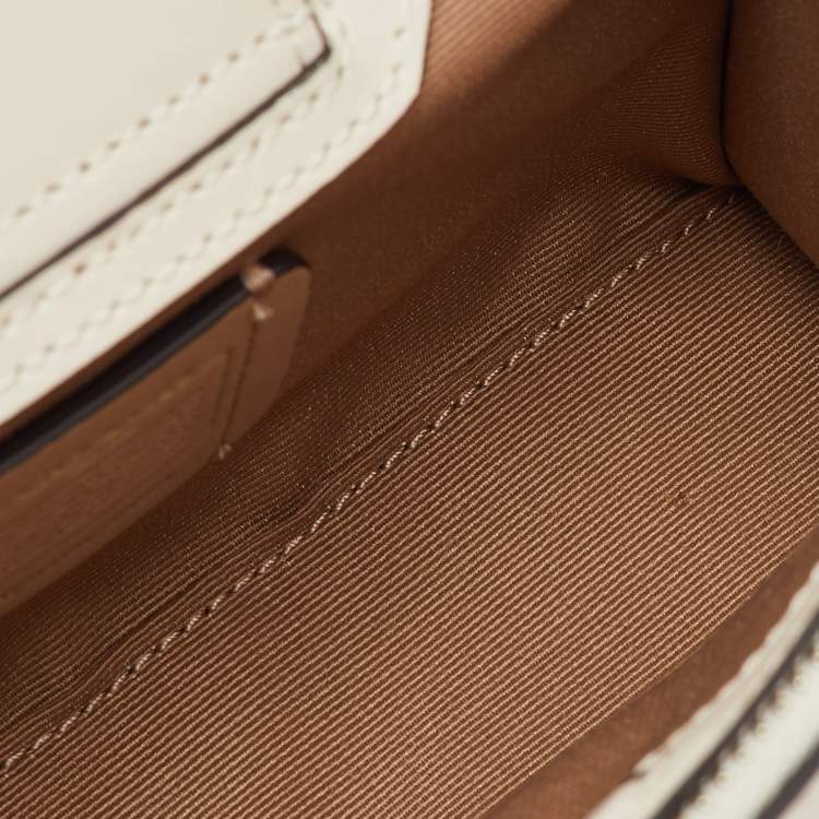 مملوكة مسبقًا Coach White Leather Mini Nina Tote