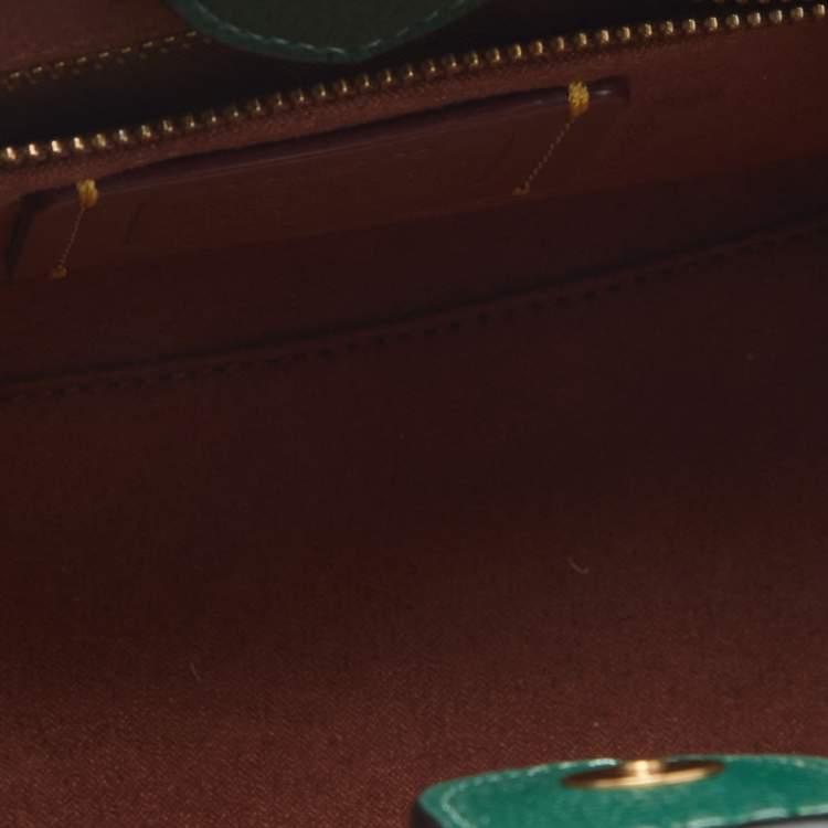 Pre Owned Coach Green Signature Embossed Leather Field Tote