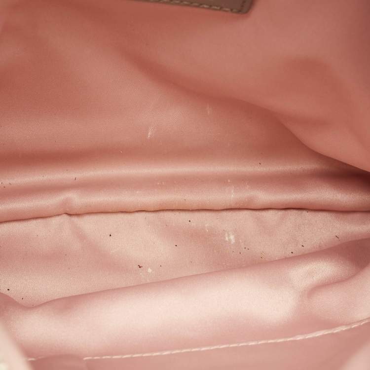 Pre Owned Coach Grey Woven Leather Kristin Hobo