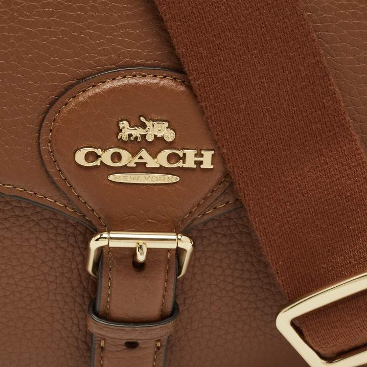 Pre Owned Coach Brown Leather Amelia Saddle Crossbody Bag