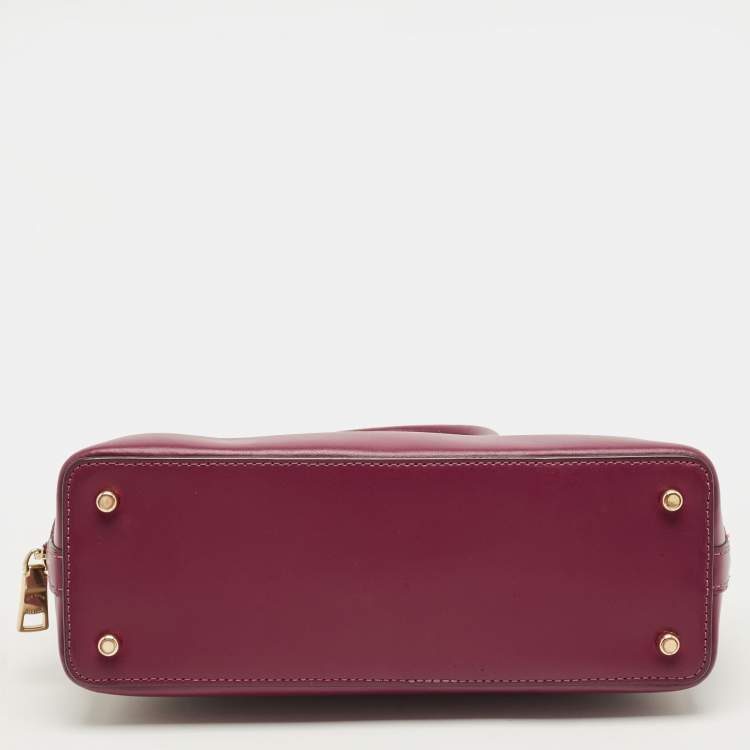 Pre Owned Coach Fuchsia Leather Mini Party Cat Sierra Satchel