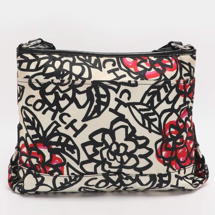 Pre Owned Coach Multicolor Graffiti Fabric Poppy Crossbody Bag