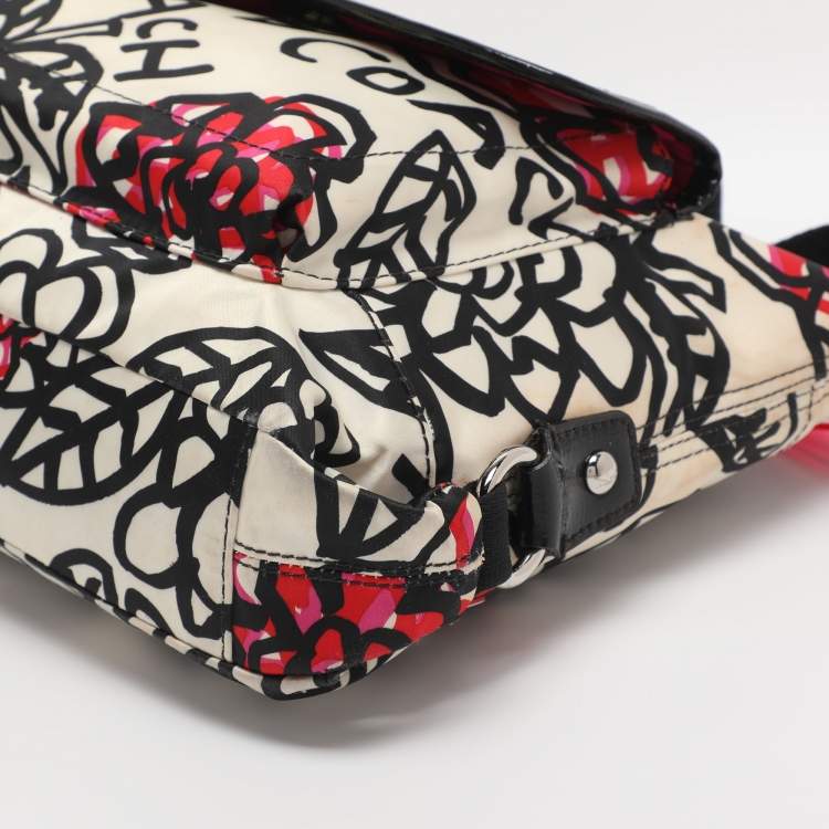 Pre Owned Coach Multicolor Graffiti Fabric Poppy Crossbody Bag
