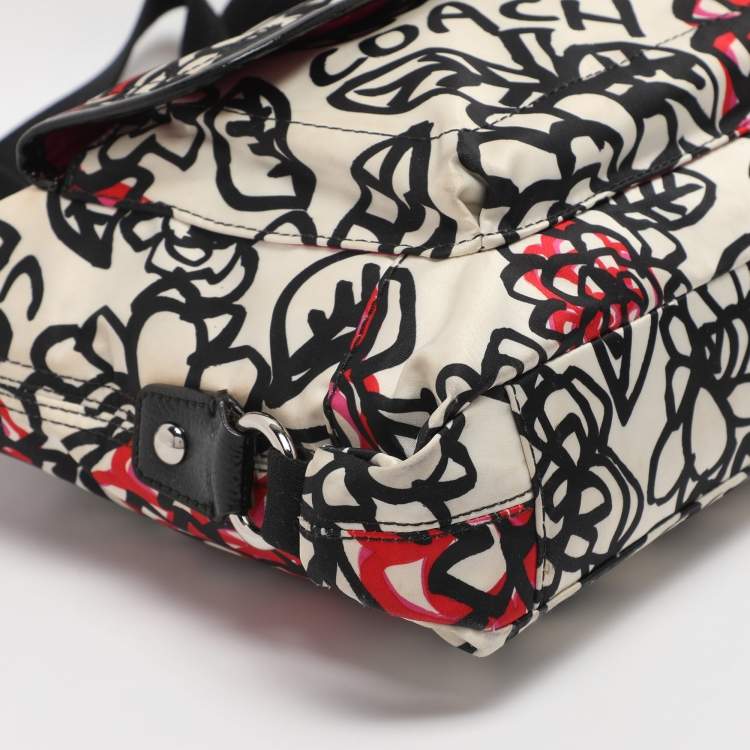 Pre Owned Coach Multicolor Graffiti Fabric Poppy Crossbody Bag