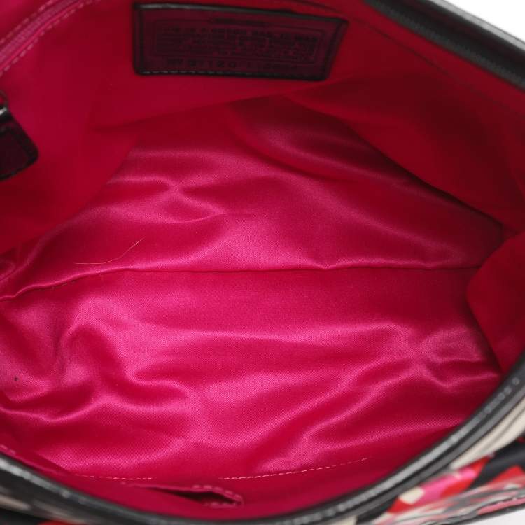 Pre Owned Coach Multicolor Graffiti Fabric Poppy Crossbody Bag