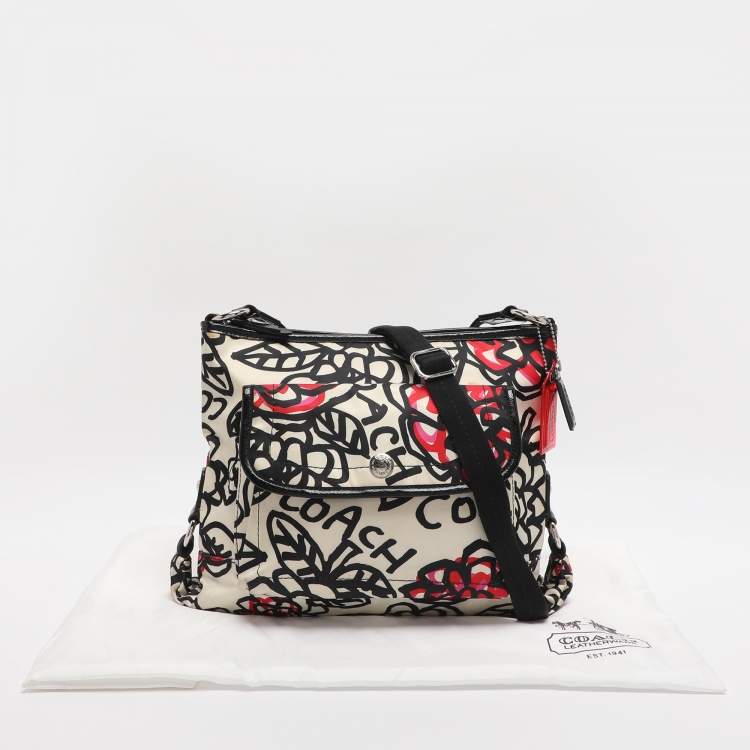Pre Owned Coach Multicolor Graffiti Fabric Poppy Crossbody Bag