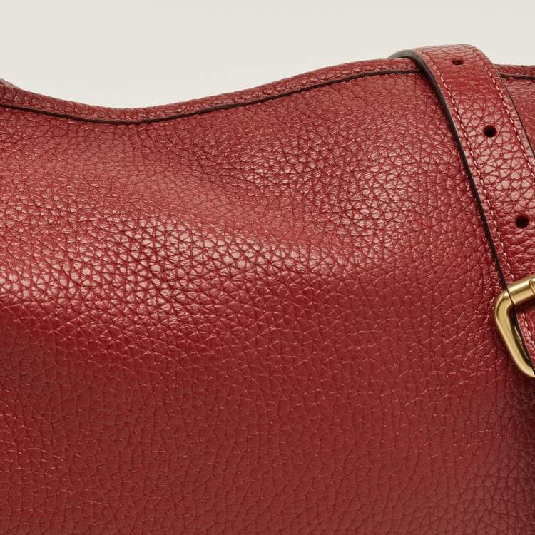 Pre Owned Coach Red Leather Cary Hobo