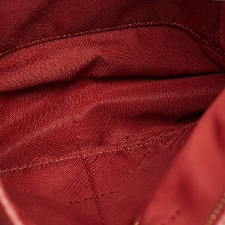 Pre Owned Coach Red Leather Cary Hobo