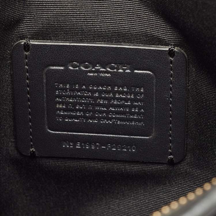 Pre Owned Coach Brown/Black Signature Coated Canvas File Crossbody Bag