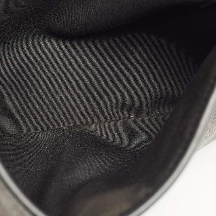 Pre Owned Coach Brown/Black Signature Coated Canvas File Crossbody Bag