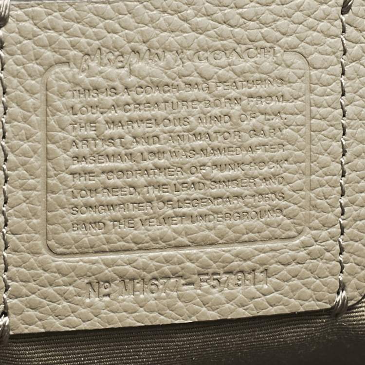 Pre Owned Coach x Gary Baseman Beige Leather Lou City Zip Tote