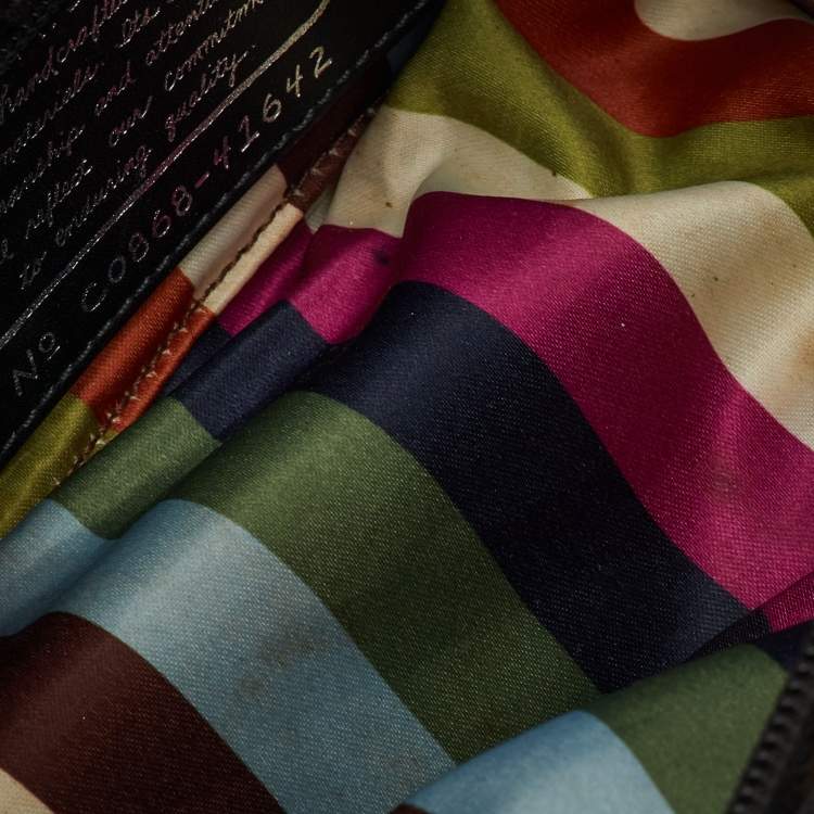 Pre Owned Coach Beige/Black Signature Canvas and Leather Shoulder Bag