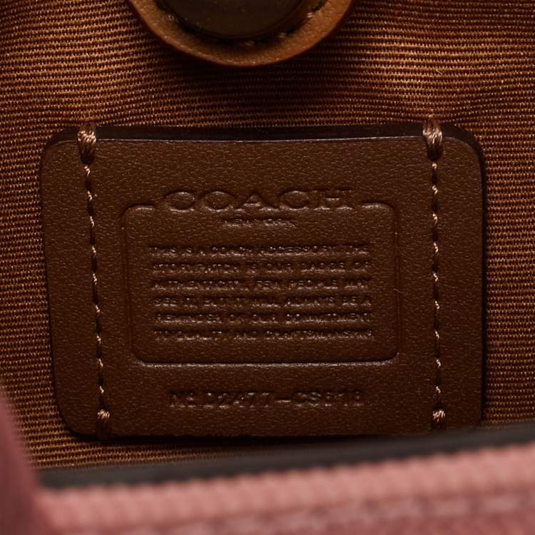 Pre Owned Coach Pink Canvas and Leather Mini Smith Tote