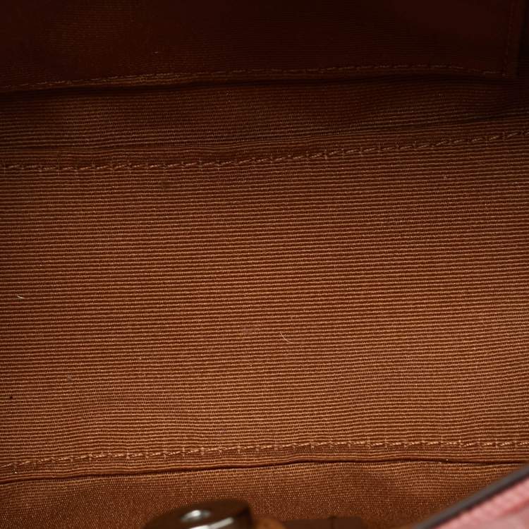 Pre Owned Coach Pink Canvas and Leather Mini Smith Tote