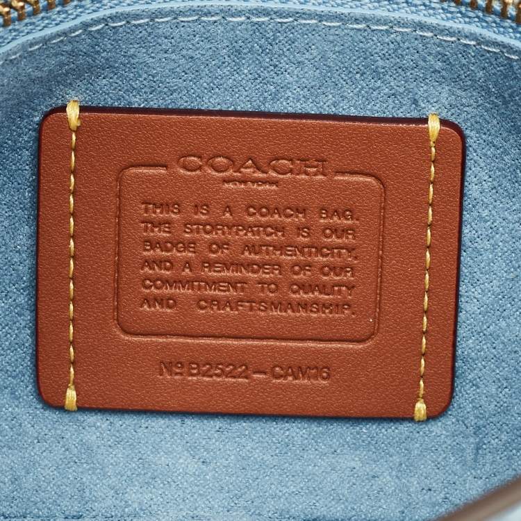 Pre Owned Coach Blue Leather Jet Shoulder Bag